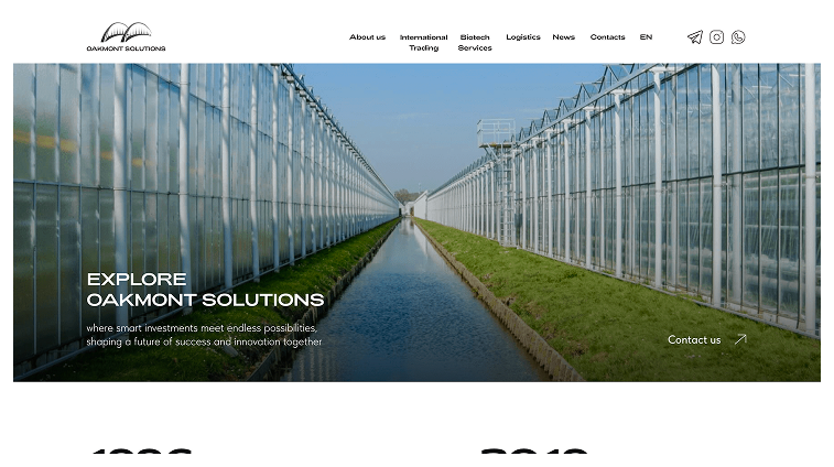 Кейс Explore Oakmont Solutions: скриншот сайта, экран 1 из 8